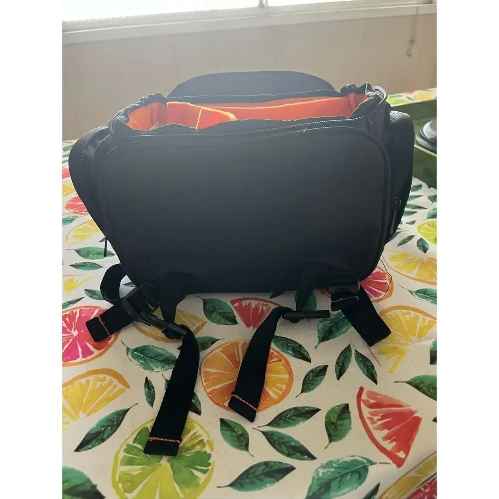 Amazon Basics Large DSLR Gadget Bag, Black with Orange Interior, Solid